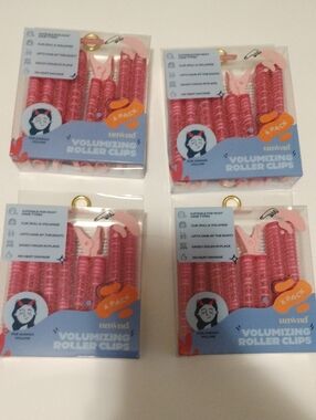 Pink Volumizing Roller Clips - 4 Pack